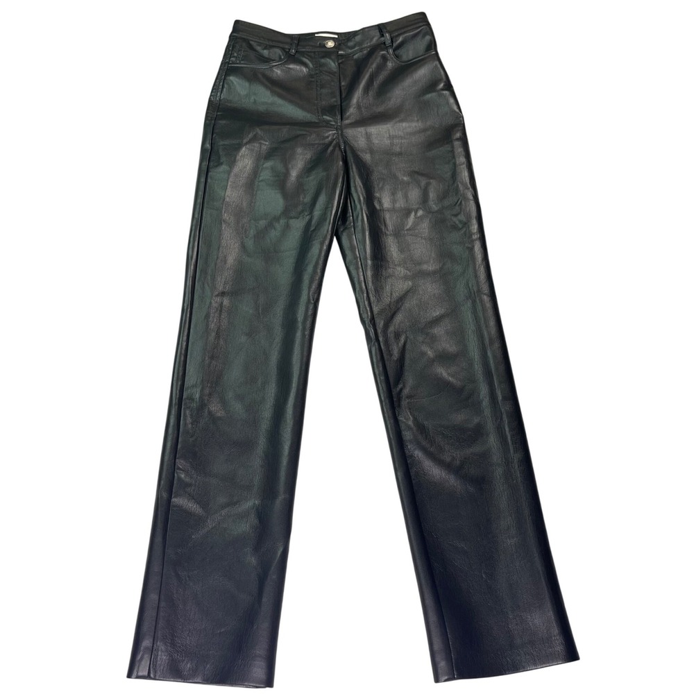 Wilfred Aritzia Black Faux Leather Pants, Women SZ 4, chic, sleek, edgy